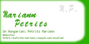 mariann petrits business card